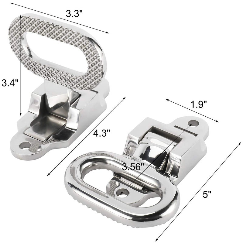 NovelBee 2 Pack of Heavy Duty 316 Stainless Steel Folding Flip up Step,Fold Down Grab for Boat,Trailer,Car,Truck,Camper - Image 2
